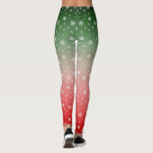 Leggings Flocon de neige vert et rouge Ombre Noël (Dos)