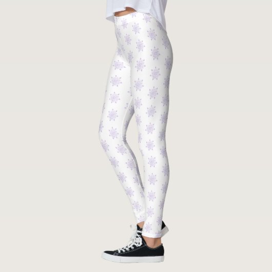 Leggings flocon de neige violet clair et coeur étincelant (Gauche)