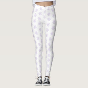 Leggings flocon de neige violet clair et coeur étincelant