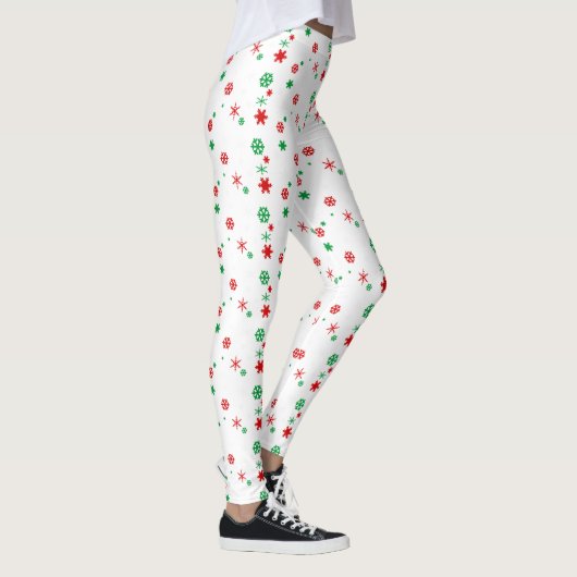 Leggings flocon rouge et vert (Droite)