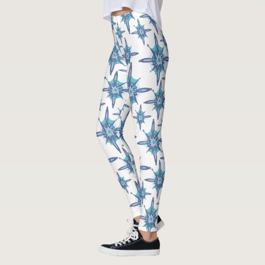 Leggings flocons bleus d'hiver (Gauche)