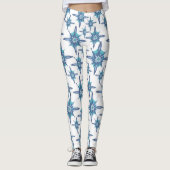 Leggings flocons bleus d'hiver (Devant)