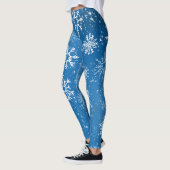 Leggings Flocons de Neige Bleus Classique Hiver Blanc (Gauche)