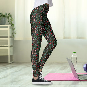 Leggings Flocons de neige, Poinsettias, Cardinaux d'hiver 