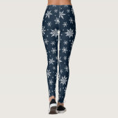 Leggings Flocons de Noël Motif Bleu (Dos)