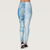 Leggings Flocons de Noël sur fond bleu (Dos)