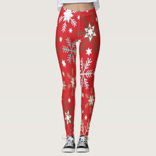 Leggings Flocons Rouges