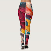 Leggings Floraison radieuse – Expression florale abstraite  (Dos)