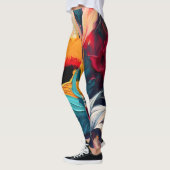Leggings Floraison radieuse – Expression florale abstraite  (Gauche)