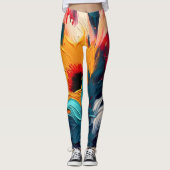 Leggings Floraison radieuse – Expression florale abstraite  (Devant)