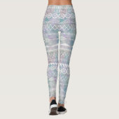 Leggings Floral Abstrait Aztec Tribal violet Motif bleu (Dos)