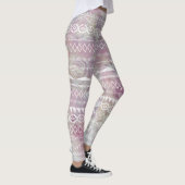 Leggings Floral Abstrait Aztec Tribal violet Motif rose (Droite)