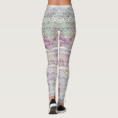 Leggings Floral Abstrait Aztec Tribal violet Motif rose (Dos)