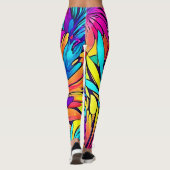 Leggings Floral Abstrait vibrant (Dos)
