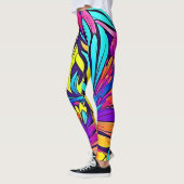 Leggings Floral Abstrait vibrant (Gauche)
