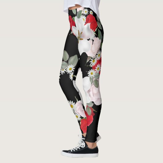 Leggings Floral Black Arrière - plan (Gauche)