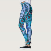 Leggings Floral bleu ancien Boho moderne (Gauche)