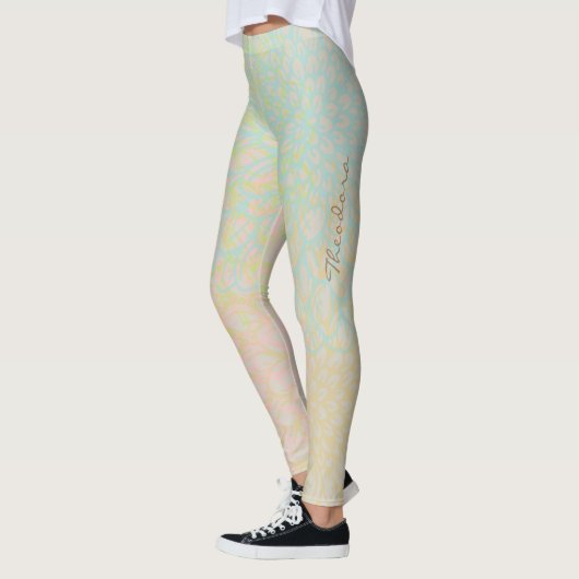 Leggings Floral bleu or Abstrait (Gauche)