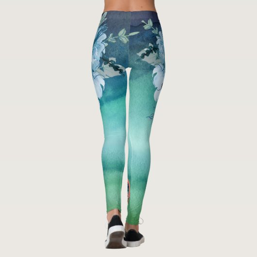 Leggings Floral bleu vert (Dos)
