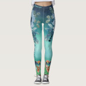 Leggings Floral bleu vert (Devant)