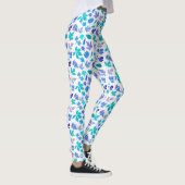 Leggings Floral Blue Flowers Design Motif-36566 (Droite)