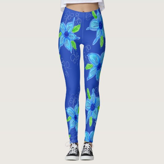 Leggings Floral Blue Star (Devant)