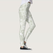 Leggings Floral botanique d'aquarelle verte en pastel (Droite)