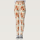 Leggings Floral d'automne moderne (Devant)