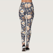 Leggings Floral de crème marine d'automne (Dos)