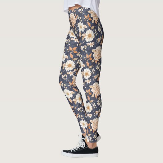 Leggings Floral de crème marine d'automne (Gauche)
