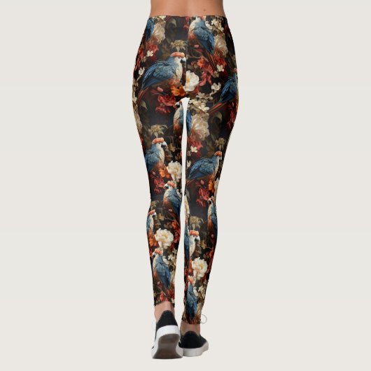 Leggings Floral de perroquets vintages (Dos)