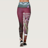 Leggings Floral de théière vintage avec NOM (Dos)
