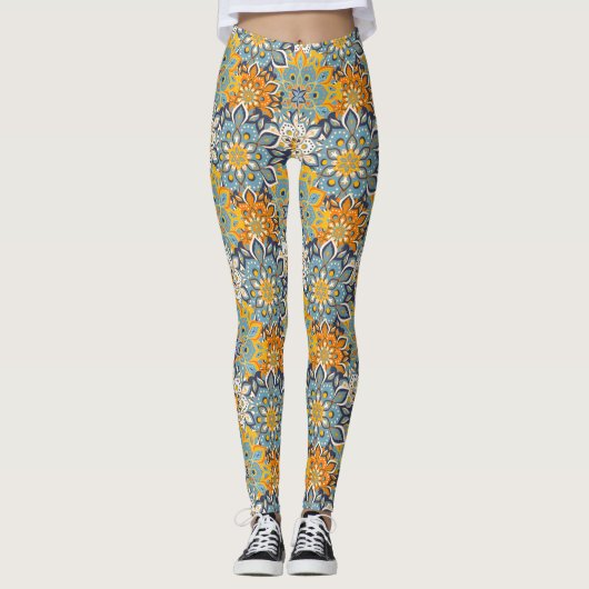 Leggings Floral décoratif/Mandala (Devant)