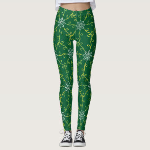 Leggings Floral décoratif Motif sans couture