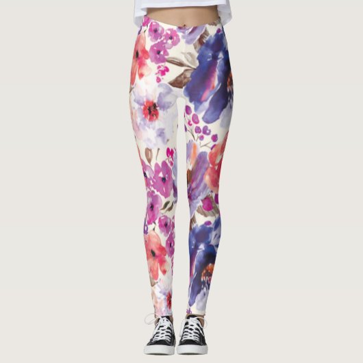 Leggings Floral Design Moderne (Devant)