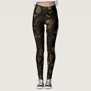 Leggings Floral doré