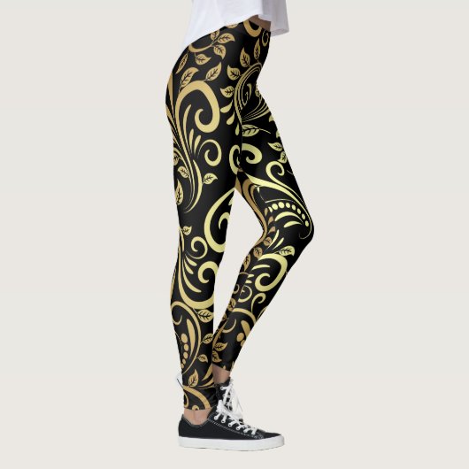 Leggings floral doré (Droite)