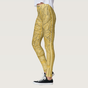 Leggings Floral doré Abstrait