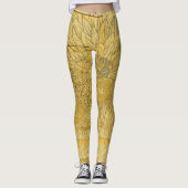 Leggings Floral doré Abstrait (Devant)