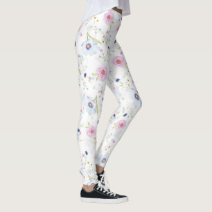 Leggings Floral doux   Légendes de mode personnalisées