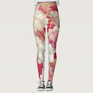 Leggings Floral élégant rouge