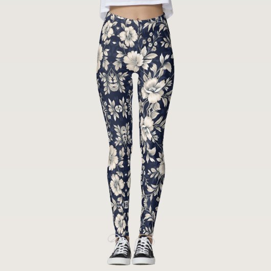 Leggings Floral en bleu (Devant)