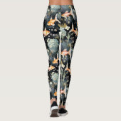 Leggings Floral : Étang de poisson d'or (Dos)