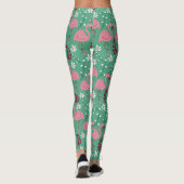Leggings Floral flamingo sans couture motif rose vert (Dos)