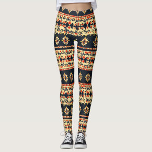 Leggings Floral Folk Motif