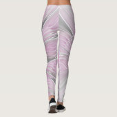 Leggings Floral Fractal moderne Fleur Abstraite rose gris (Dos)