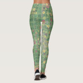 Leggings Floral Green Grey Tile  (Dos)