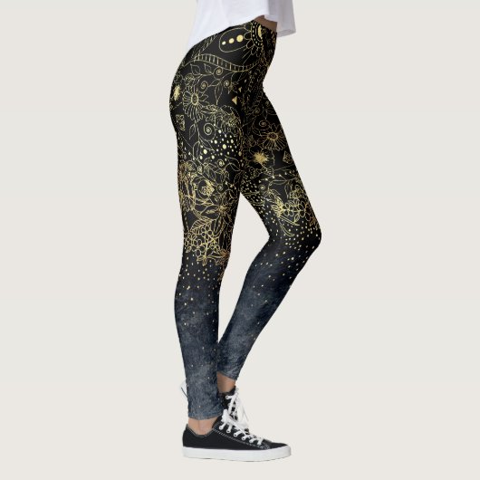 Leggings Floral Mandala or bleu (Droite)