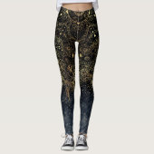 Leggings Floral Mandala or bleu (Devant)
