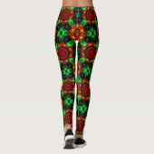 Leggings Floral Modern Boho Elegant Abstract Pattern #504 (Dos)